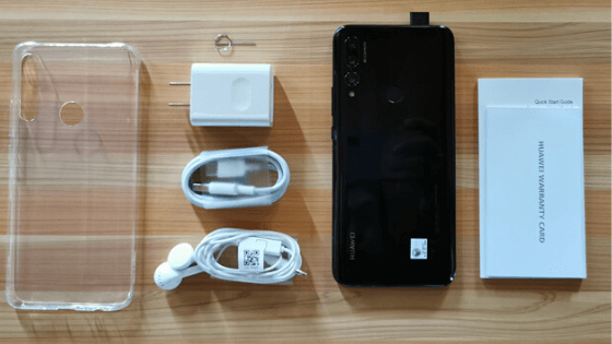 محتويات علبة هاتف Huawei Y9 prime 2019 